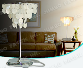 Heart Natural Capiz design for table lamp shade